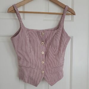 Elegant Striped Sleeveless Blouse